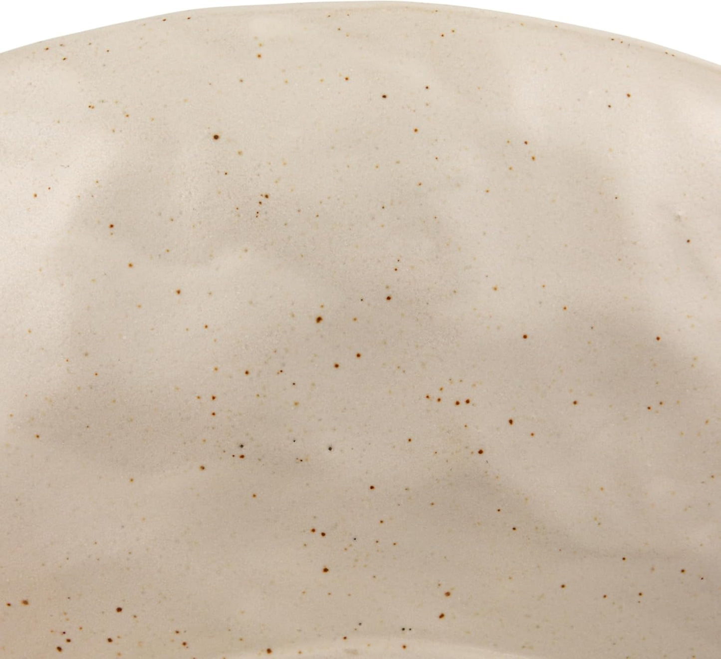 Creative Co-Op Stoneware Footed Pedestal/Bowl with Handles, Reactive Glaze, White