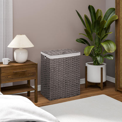 Seville Classics Premium Handwoven Portable Laundry Bin Basket with Carrying Handles, Household