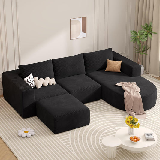 Modular Sectional Sofa with L-Shape Chaise,Cloud Sectional Modern Sleeper Couch with Deep