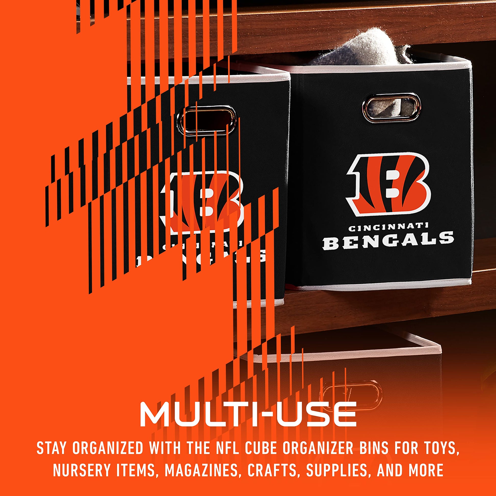 Franklin Sports NFL Cincinnati Bengals Collapsible Storage Bin