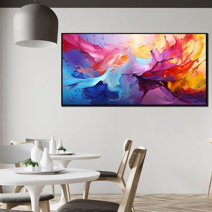 Abstract Wall Art for Living Room, Colorful Canvas Wall Decor for Bedroom, Framed Picture Print, Large Size 59x29 Inches
