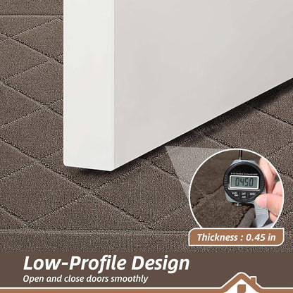 BEQHAUSE Dirt Trapper Door Mat 20" x 32", Doormat Non-Slip Entryway Rugs Washable, Dog Door Mat Stain Resistant and Absorbent Welcome Floor Mat for Front Back Door, Muddy Wet Shoes & Paws, Light Brown