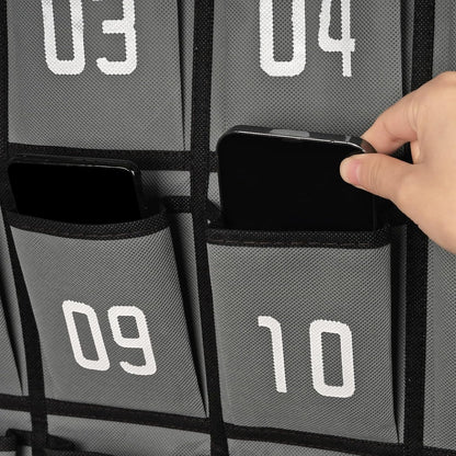 Loghot Classroom Accessories Closet Pocket Chart for Cell Phones Holder Wall Door Hanging Organizer (30 Pockets Gray)