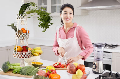 Pony River Hanging Fruit Basket, 3 Tier Cotton Macrame Produce Basket for Kitchen, Indoor Planter Hangers.