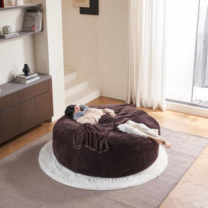 6FT,Oversized Bean Bag Chairs for Adults,Giant beanbag with Filler Included，Fluffy Memory Foam,Soft and Comfy Corduroy Fabric,Gaming Chairs Suitable for Living Room and Bedroom (Brown, 6 Foot)