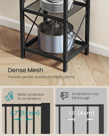 SONGMICS 5-Tier Metal Storage Rack, Shelving Unit with X Side Frames