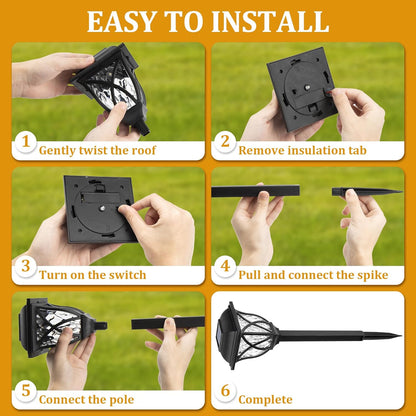 GIGALUMI Solar Lights Outdoor Waterproof, 6 Pack LED Solar Garden Lights, Outdoor Decorations, Garden Decor for Yard, Patio, Landscape, Planter, Walkway (Warm White)