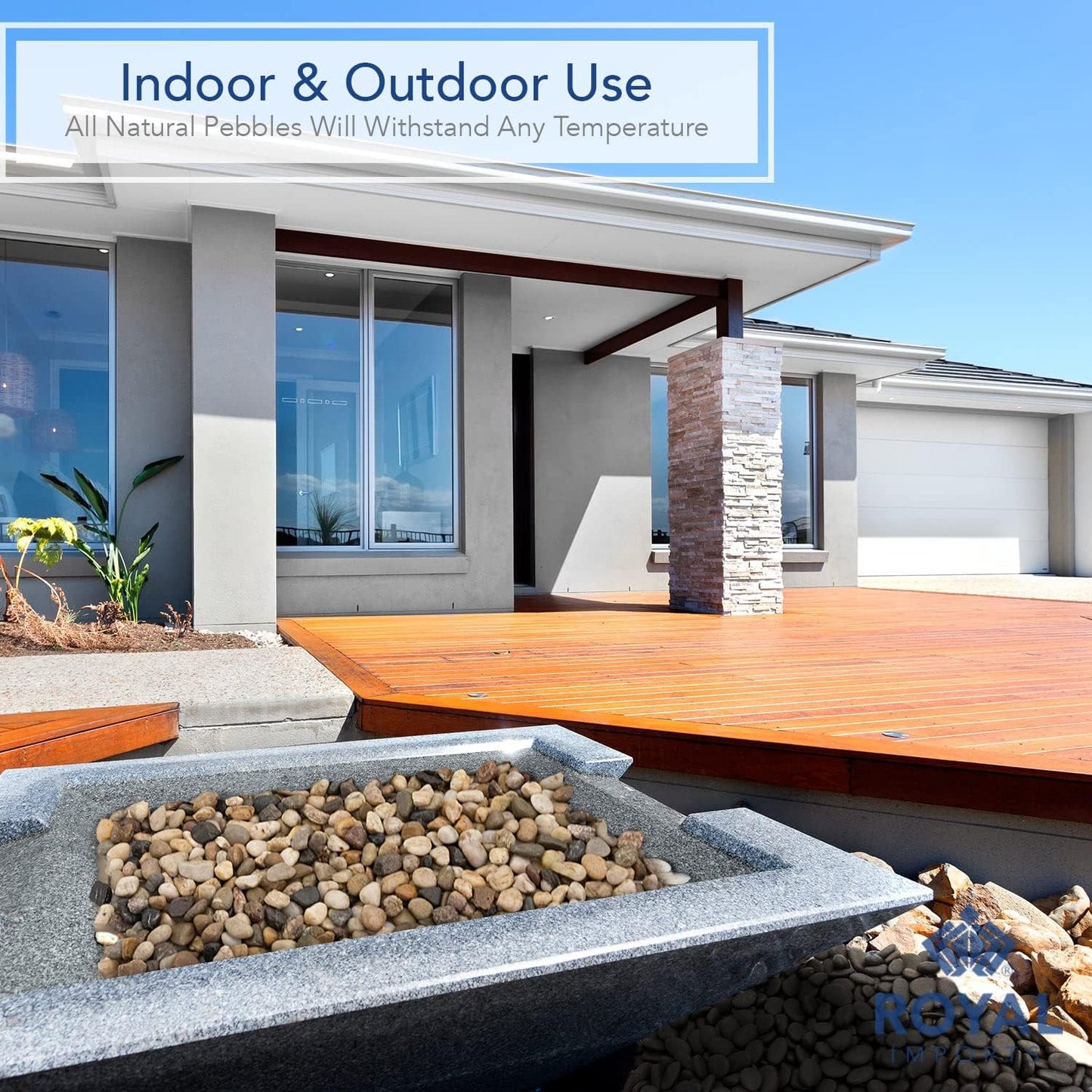 Royal Imports 30LBS River Rocks Decorative Ornamental Pebbles, Garden Landscaping Stones, Gravel Filler for Plants, Vases, Succulents, Home Decor, Aquariums, Crafting, Animal Habitat - Small Natural