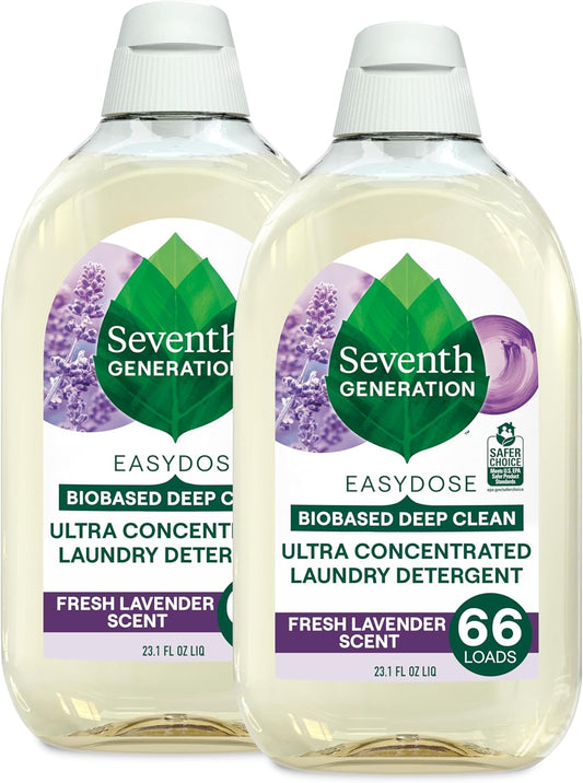 Seventh Generation EasyDose Laundry Detergent Fresh Lavender Scent 2 Pack Ultra Concentrated
