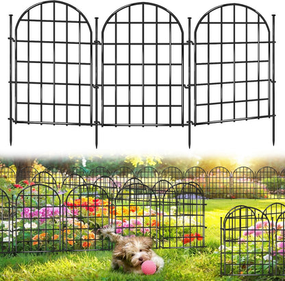 32.5 ft(L) x 22 in(H) Garden Fence, 30 Panels Arched No Dig Fence, Decorative Animal Barrier Fencing with Ground Stake, Rustproof Metal Garden Edging Border for Dog, Rabbit, Outdoor Yard Patio Decor