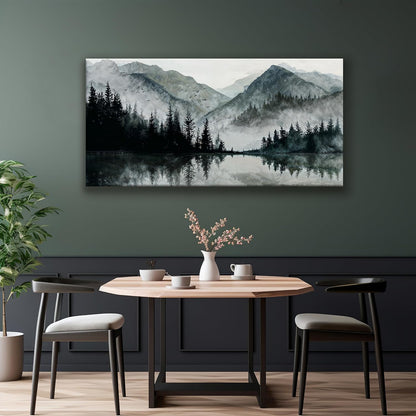 TAIJXAGSG Canvas Art Wall Decor Paintings Art Prints Modern Wall Art For Living Room Decorations Mountain Lake View Landscape Artwork Wall Bedroom Kitchen Office Home Wall Decor Artwork 24"×48"