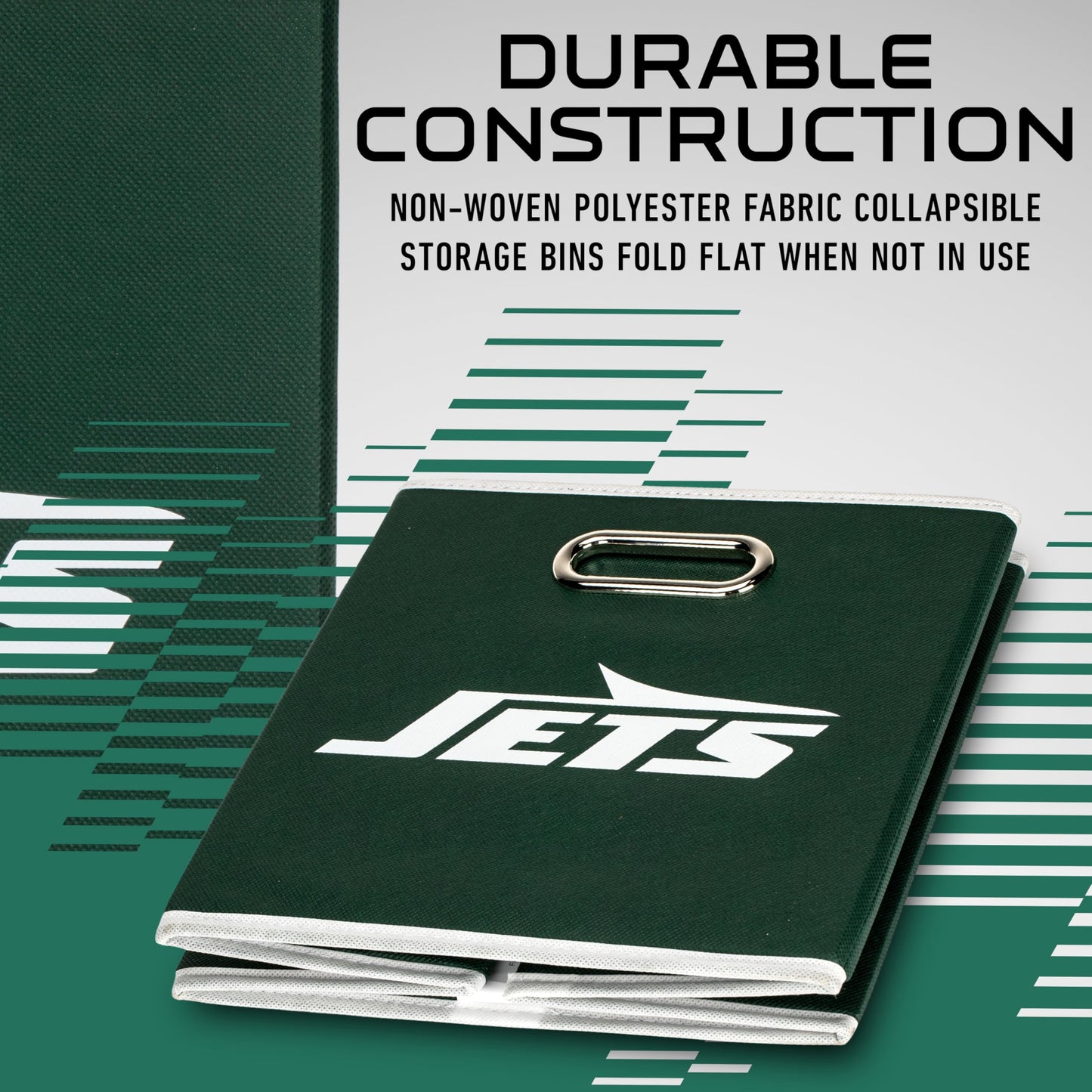 Franklin Sports NFL New York Jets Collapsible Storage Bin - 11"x11"
