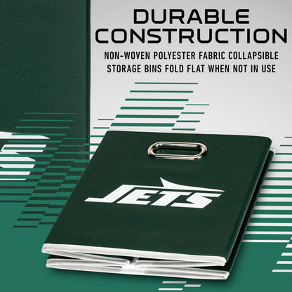 Franklin Sports NFL New York Jets Collapsible Storage Bin - 11"x11"