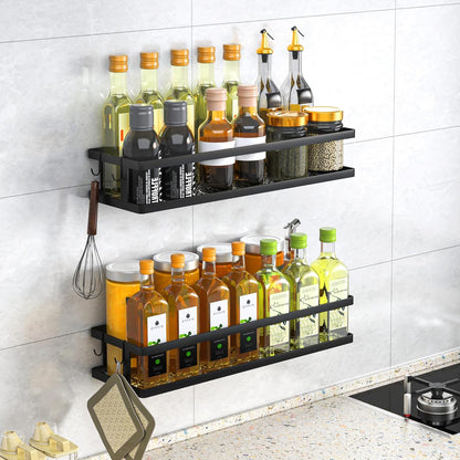 PUSDON Metal Wall Hanging Basket 2 Packs DIY Suitable for Multiple Scenes - Large Black Guardrail