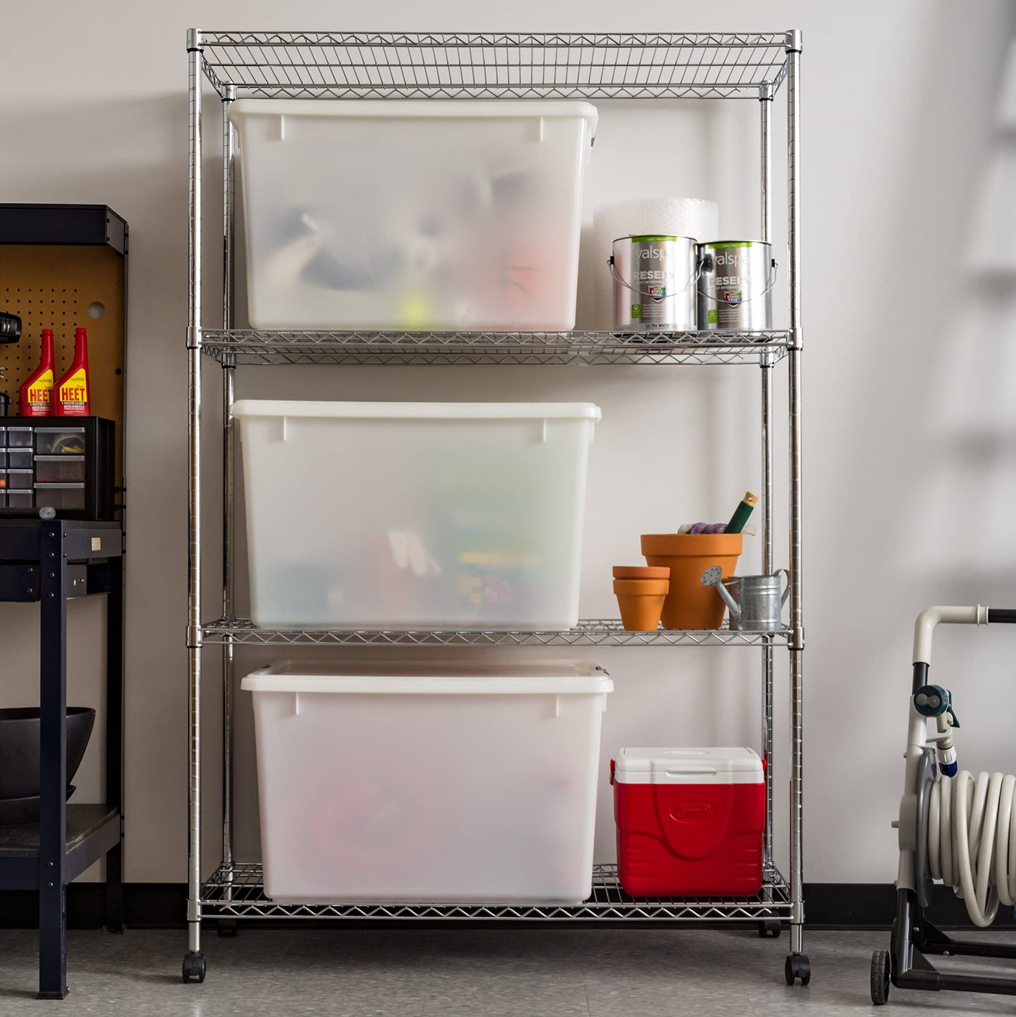 IRIS USA 3-Pack 144 Qt Stackable Storage Bins with Lids, Pearl