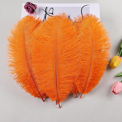 THARAHT Orange Ostrich Feathers 24pcs Natural Bulk 10-12Inch 25cm-30cm for Crafts Wedding Party Centerpieces Halloween and Home Decoration Feathers