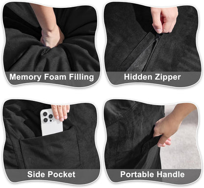 Hobestluk 3FT Bean Bag Chair Giant Bean Bag Chairs for Adults Large Bean Chairs with Removable Cover, Beanbag Chair with Filler, Adult Bean Bag Chairs for Living Room, Bedroom