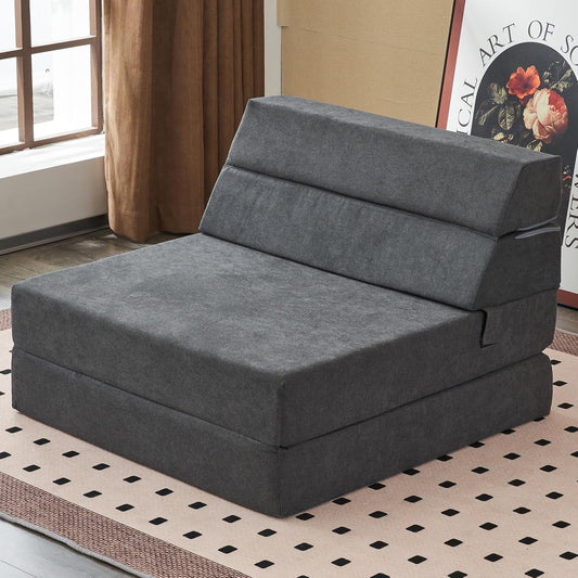 jela Foldable Sofa Bed Large Soft Foam Convertible Sleeper Chair Luxury Miss Fabric Fold Out Chair