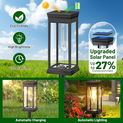BesLowe 【Upgraded】 Solar Pathway Lights Outdoor, 12-Pack Large LED Solar Light Outdoor Waterproof, Super Bright Outside Lights for Yard, Sun-Powered Landscape Lighting for Garden Walkway, Warm White