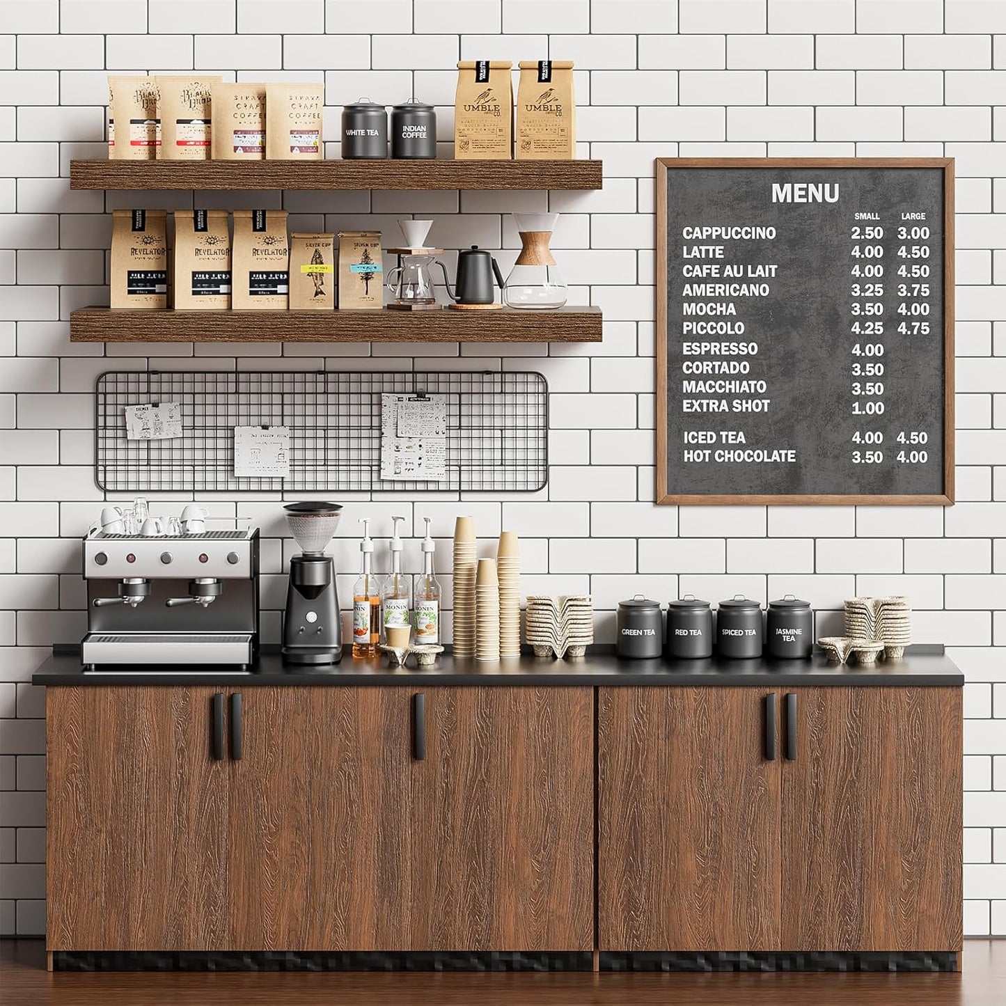 Heimlove 32 Inch Floating Shelves for Wall,Walnut 9.3" Deep Floating Shelf Set of 2,Wall Mounted Shelves for Bathroom Bedroom Living Room Kitchen Office,Shelf for Books Storage Room,Home Decor