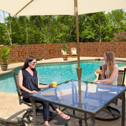 Bamboo Reed Fencing, Light Russet Decorative Bamboo Privacy Fence 5ft High, Reed Curtains for Patio Garden Balcony Outdoor Privacy Screen, 5 x 16 FT