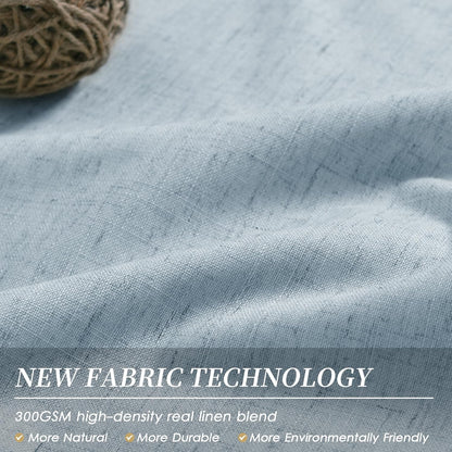 BOODII Blue Black Out Curtains 84 Inch Long for Bedroom Window Room Darkening Full Light Blocking Curtains Back Tab Neutral Elegant Nursery Baby Blackout Curtain Thermal Insulated Linen Drapes 52x84