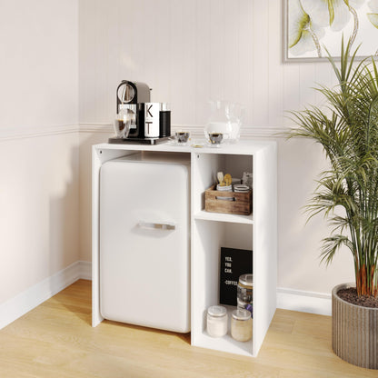 Flash Furniture Mini Fridge Bookshelf with Multiple Cubbies, White