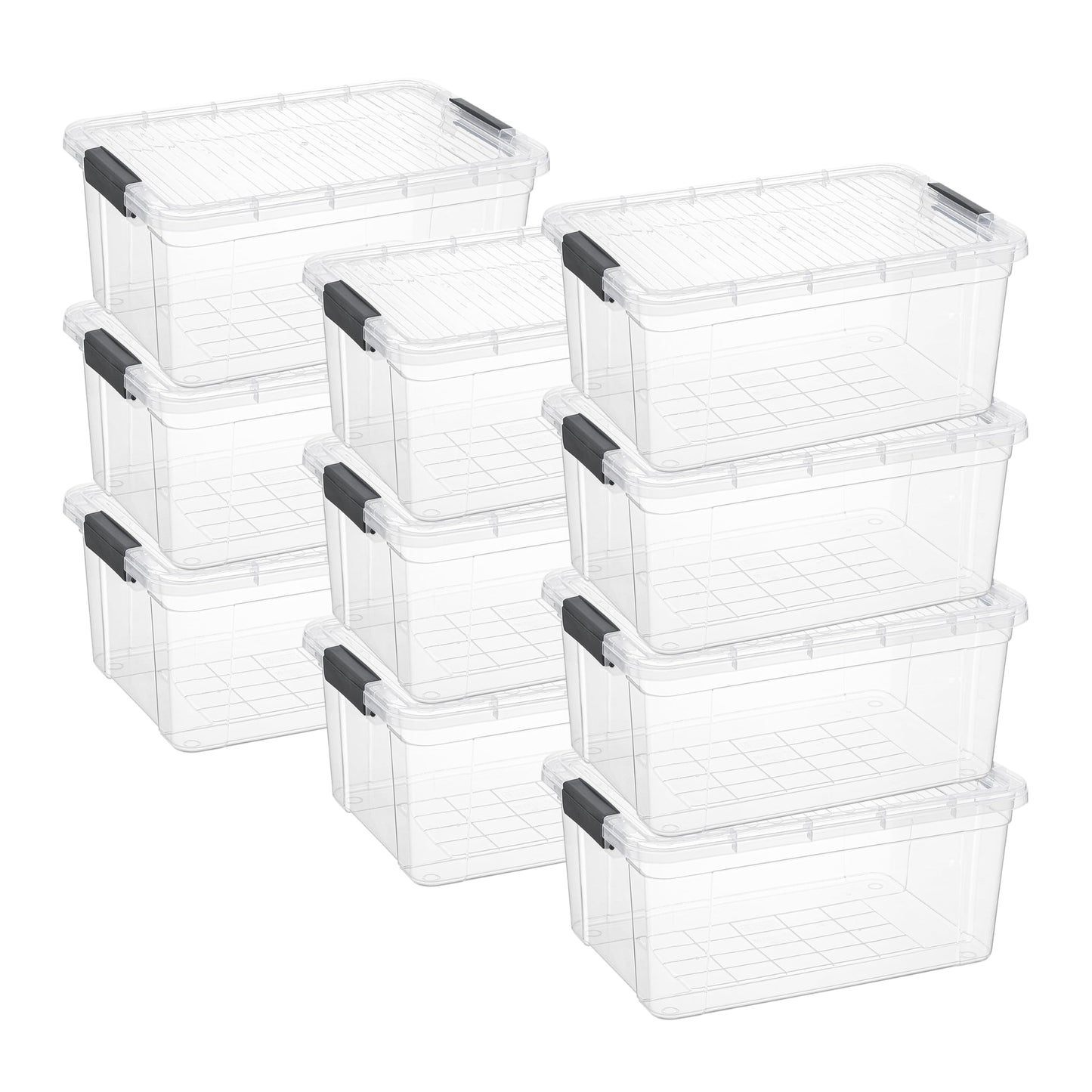 Superio Clear Storage Box with Lid, 21 Quart Plastic Container Bins for Organizing, Stackable