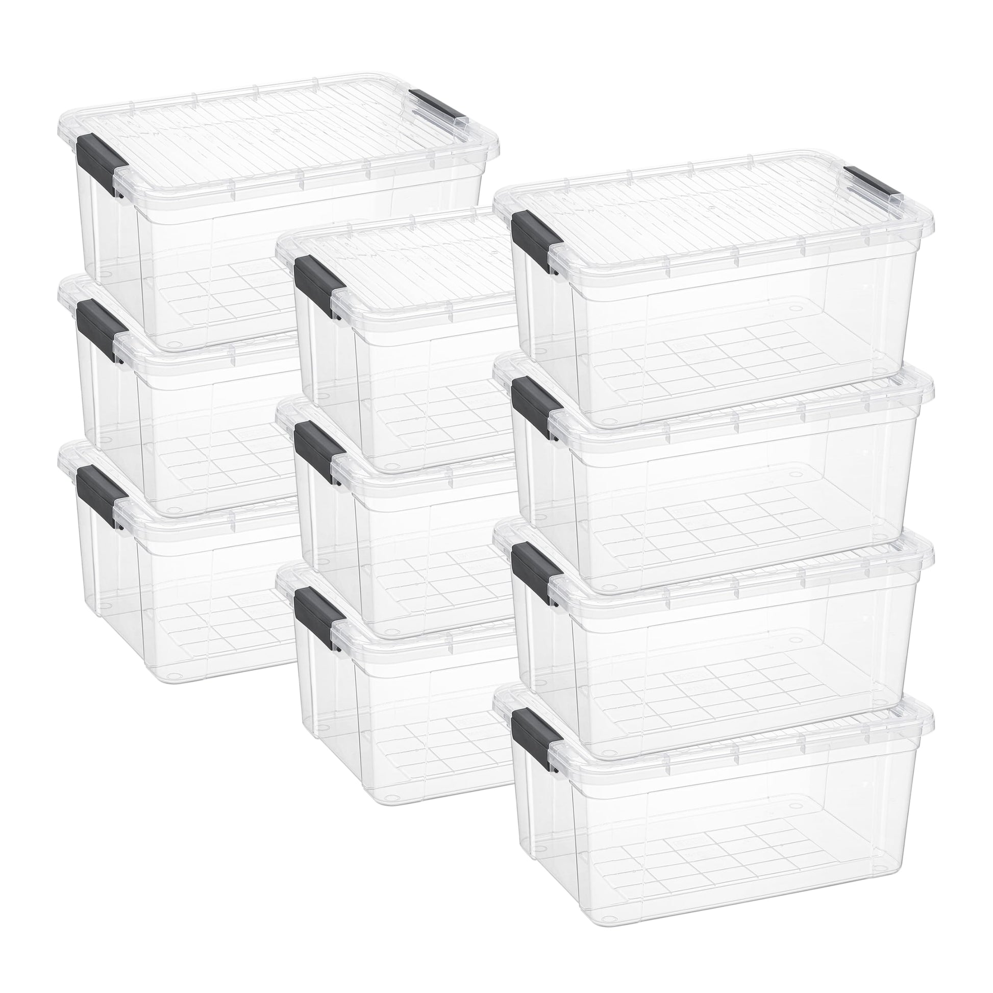 Superio Clear Storage Box with Lid, 21 Quart Plastic Container Bins for Organizing, Stackable
