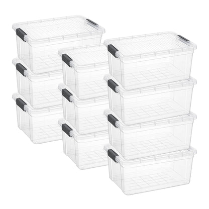 Superio Clear Storage Box with Lid, 21 Quart Plastic Container Bins for Organizing, Stackable