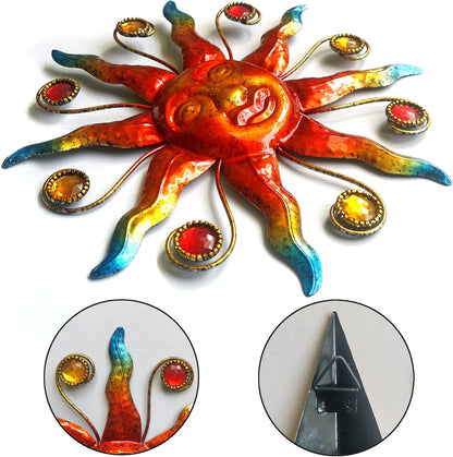 Limygus Metal Wall Art Sculpture, Set of 3 - Celestial Wall Decoration - Sun Moon Star Decorative Silhouette - Waterproof Wall Hanging Decor for Home Office, Bedroom, Bathroom, Living Room