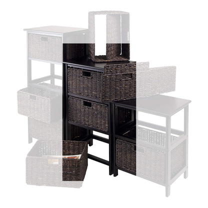 Winsome Omaha Home Storage Rack with 3 Baskets, Stackable Storage Bins for Home Organizing