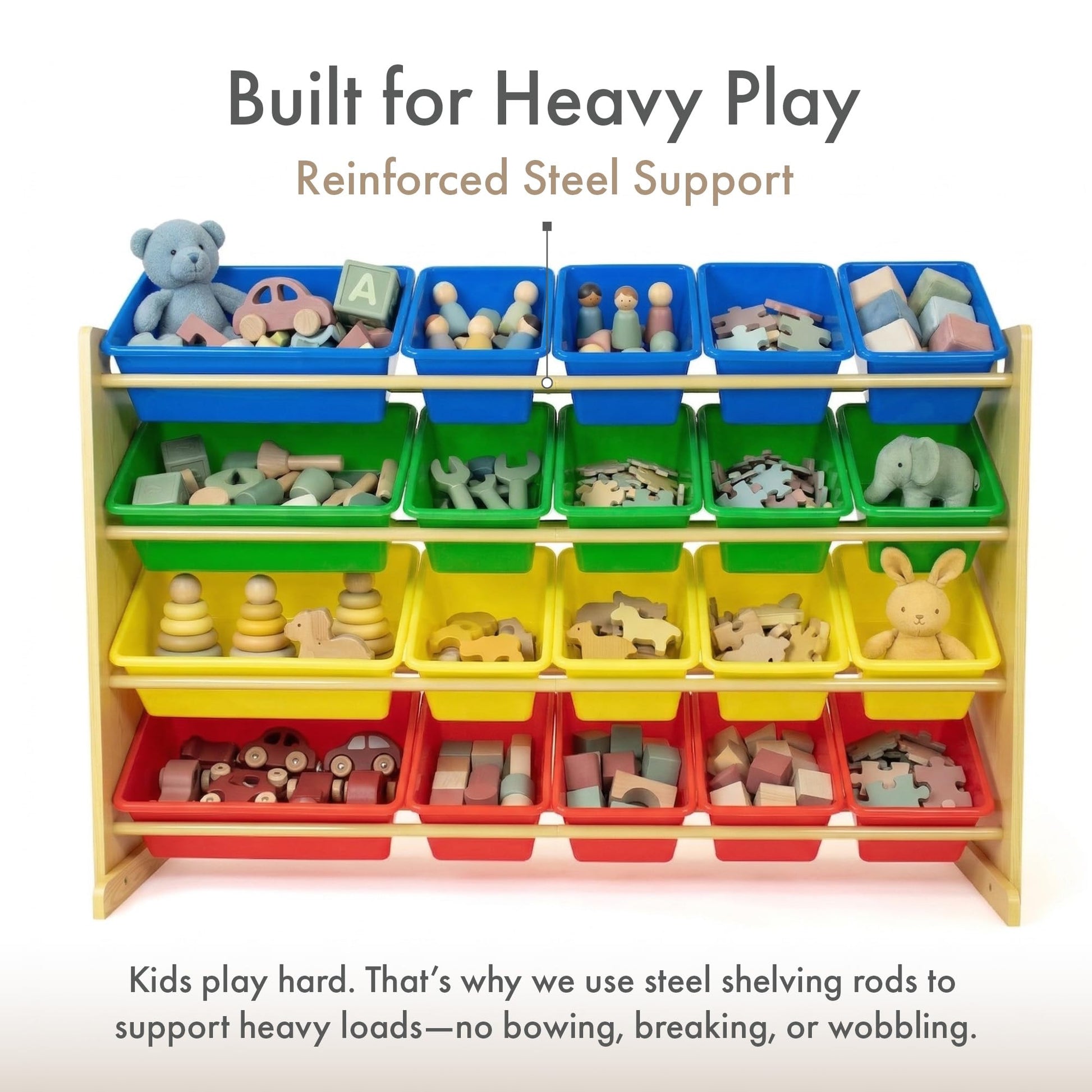 Humble Crew Kids Toy Organizer with 20 Bins, 4 Tier Storage for Playroom
