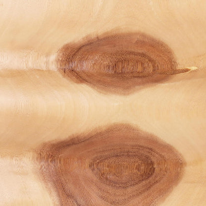 Rutledge & King Mid Century Modern Boho Chic Round Wooden End Table - 12.6" x 12.6" x 17.7" - Light Brown Suar Wood Top - Clear Coat Finish