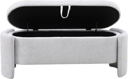 Ottoman Rectangular Storage Ottoman Bench, Footrest Stool Footstool with Lid for Living Room, Bedroom, Entryway, Brown, 47"x17"x18"