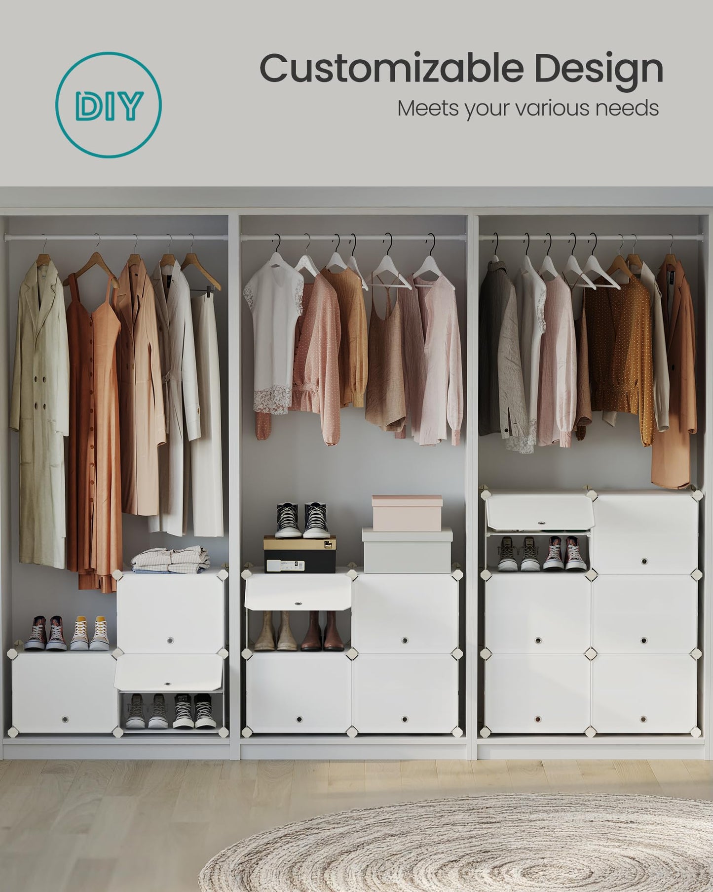 SONGMICS Shoe Rack Organizer, 8-Tier Shoe Storage Cabinet for Closet and Entryway, Holds 32 Pairs