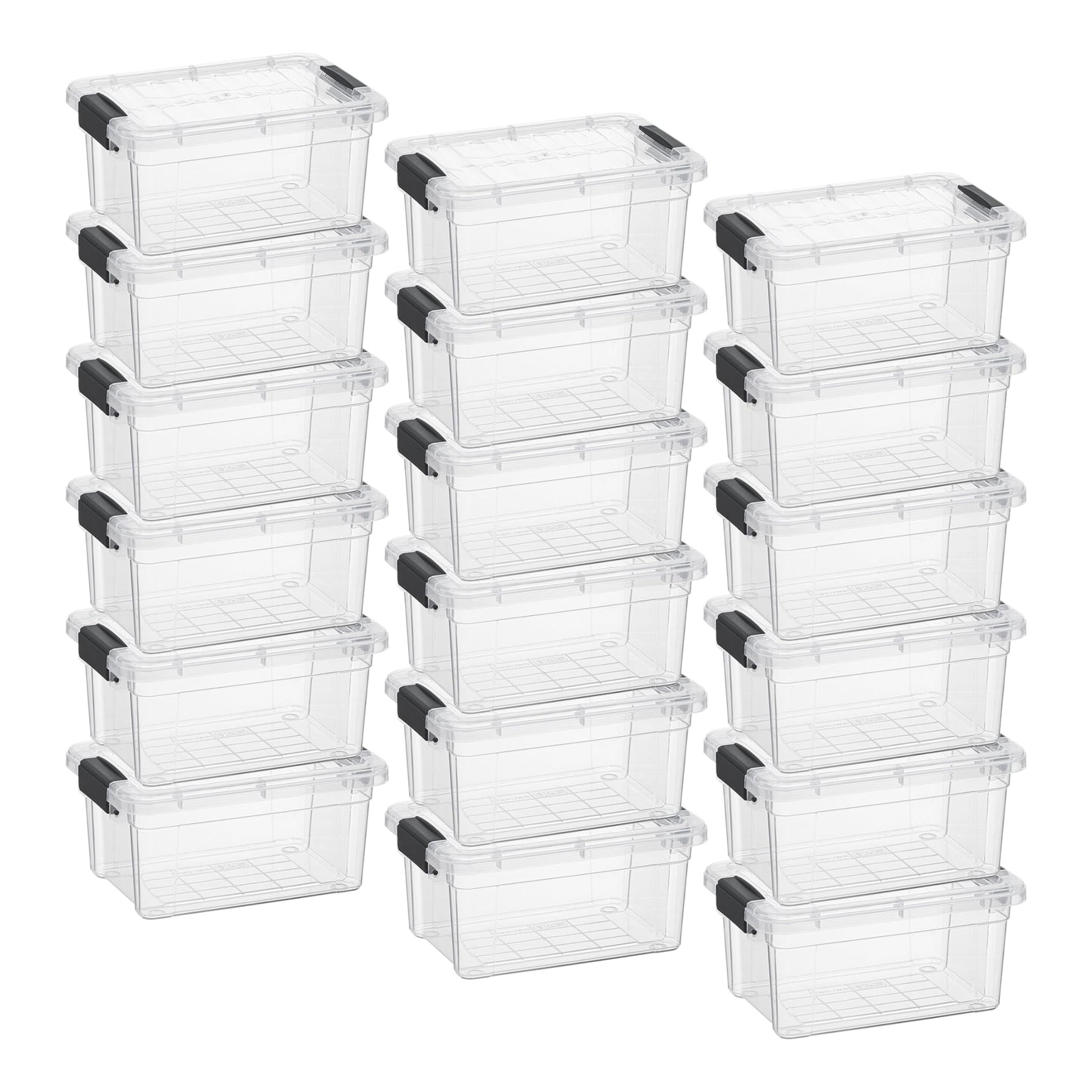 Superio Clear Storage Box with Lid, 3.5 Quart Plastic Container Bins for Organizing, Stackable