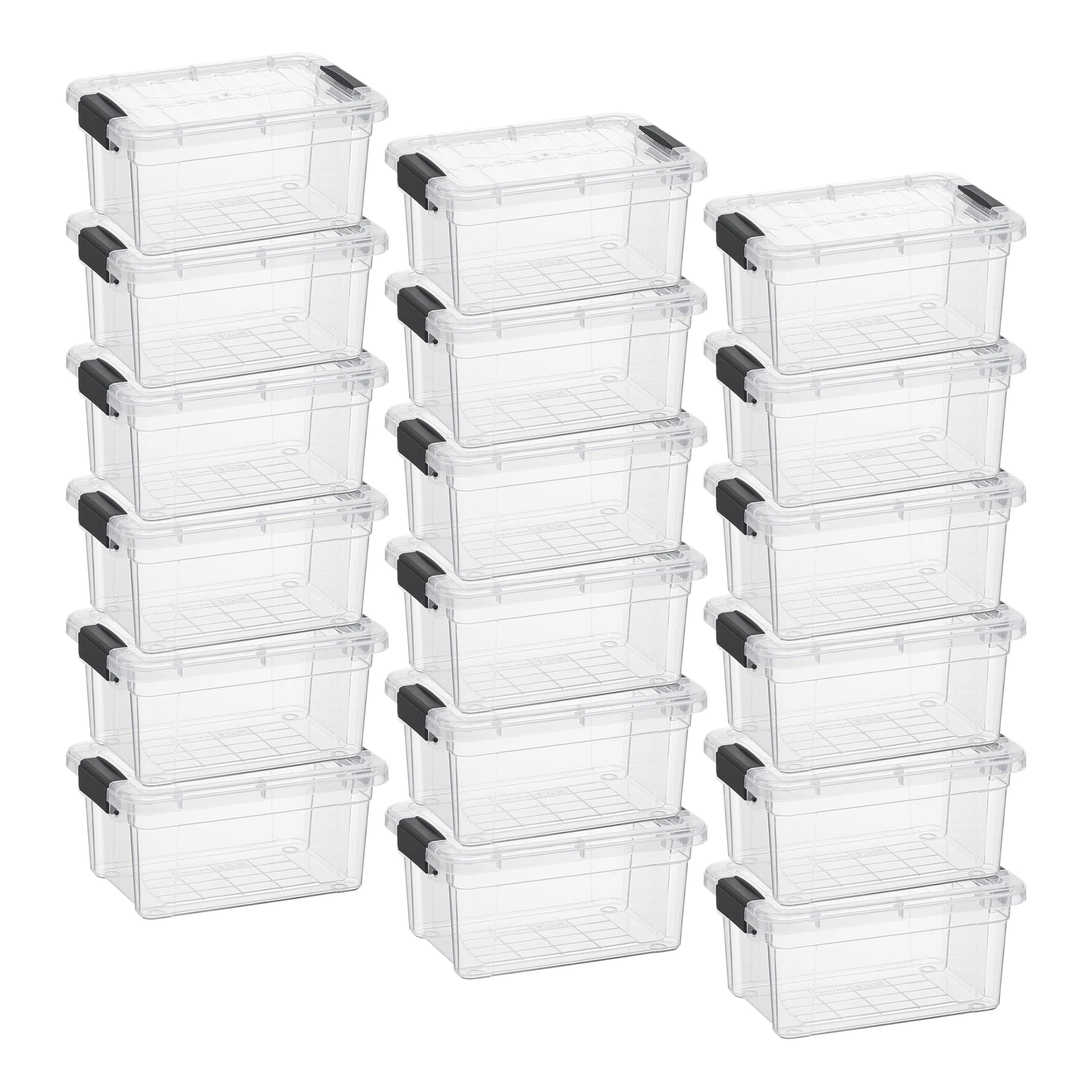 Superio Clear Storage Box with Lid, 3.5 Quart Plastic Container Bins for Organizing, Stackable