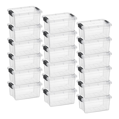 Superio Clear Storage Box with Lid, 3.5 Quart Plastic Container Bins for Organizing, Stackable