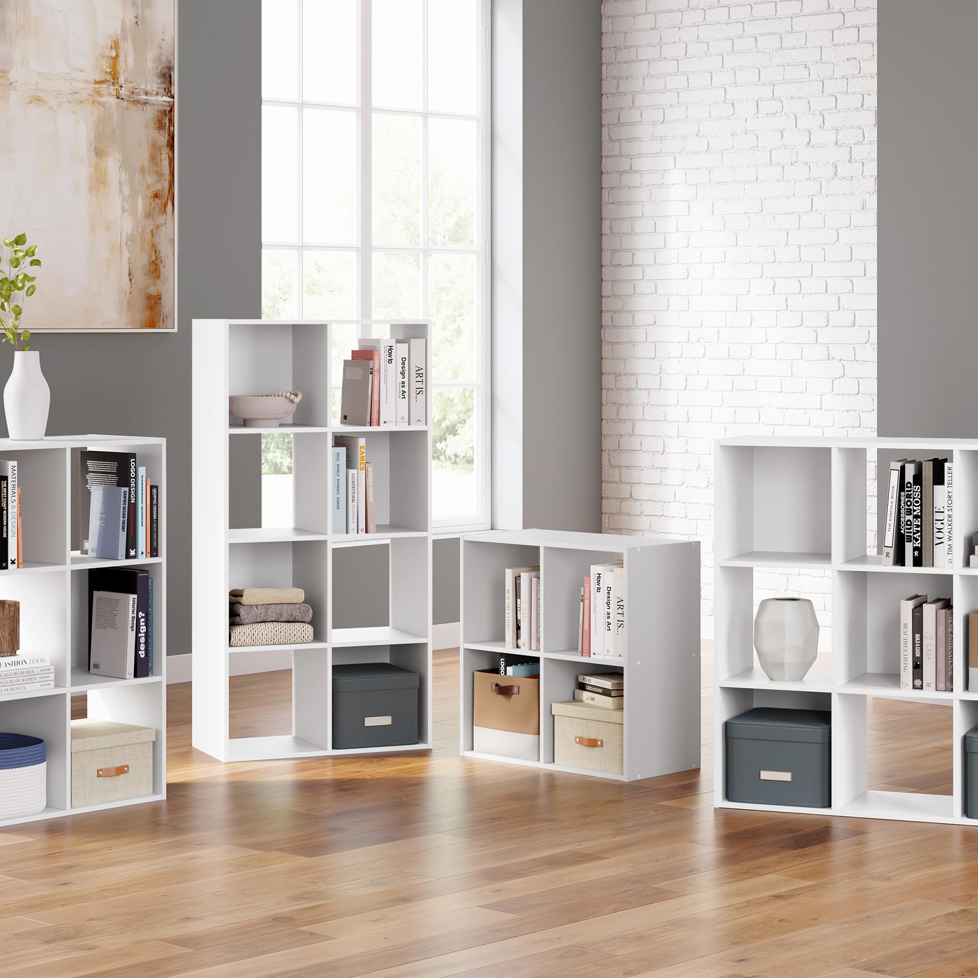 Signature Design by Ashley Onita 9 Cube Storage Organizer, White Bookshelf