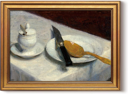 HUARCEY Gold Framed Vintage Wall Art for Living Room, Still Life Painting Prints Shelf Decor for Kitchen, Aesthetic Bedroom Wall Art, Best Gifts for Friends or Family - Before Meals 16L x 12W