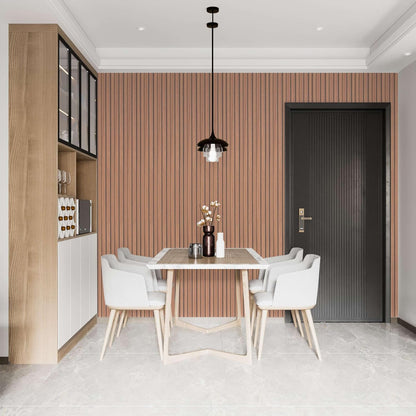 IZODEKOR 3D Wood Effect Styrofoam Wall Panels - Faux Wood Look Wall Panels for Living Room - Fake Acoustic Wood Slat Wall Panels - Pack of 10, Covers 50 sq ft.