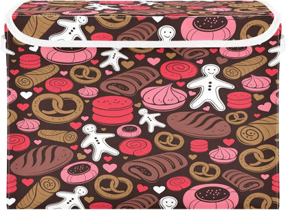 susiyo Holiday Candy Seamless fabric storage baskets with lids,Collapsible Storage Boxes,Foldable storage boxes with handles for Home,Office,Closet Organization