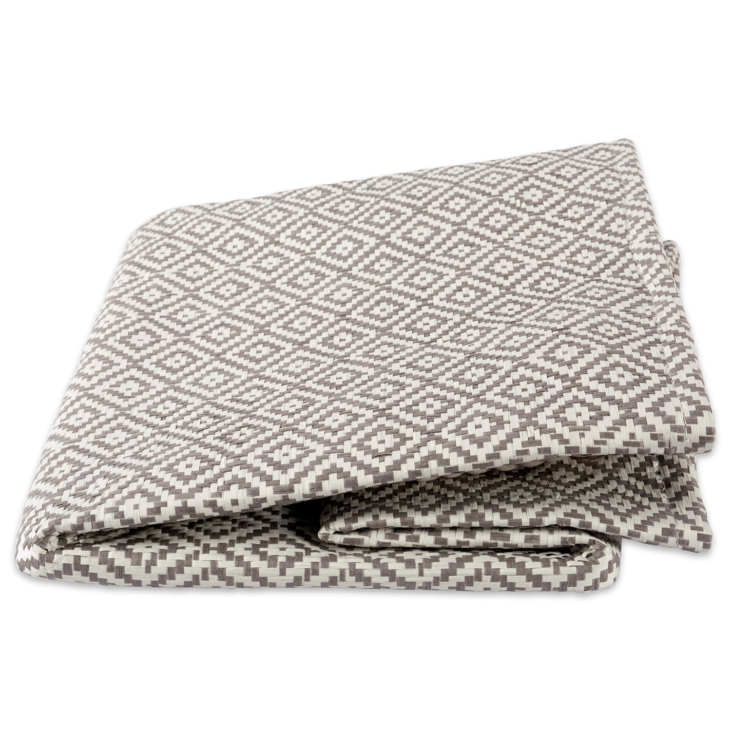 DII Woven Paper Storage Bin, Geo Diamond, Gray, Medium Rectangle