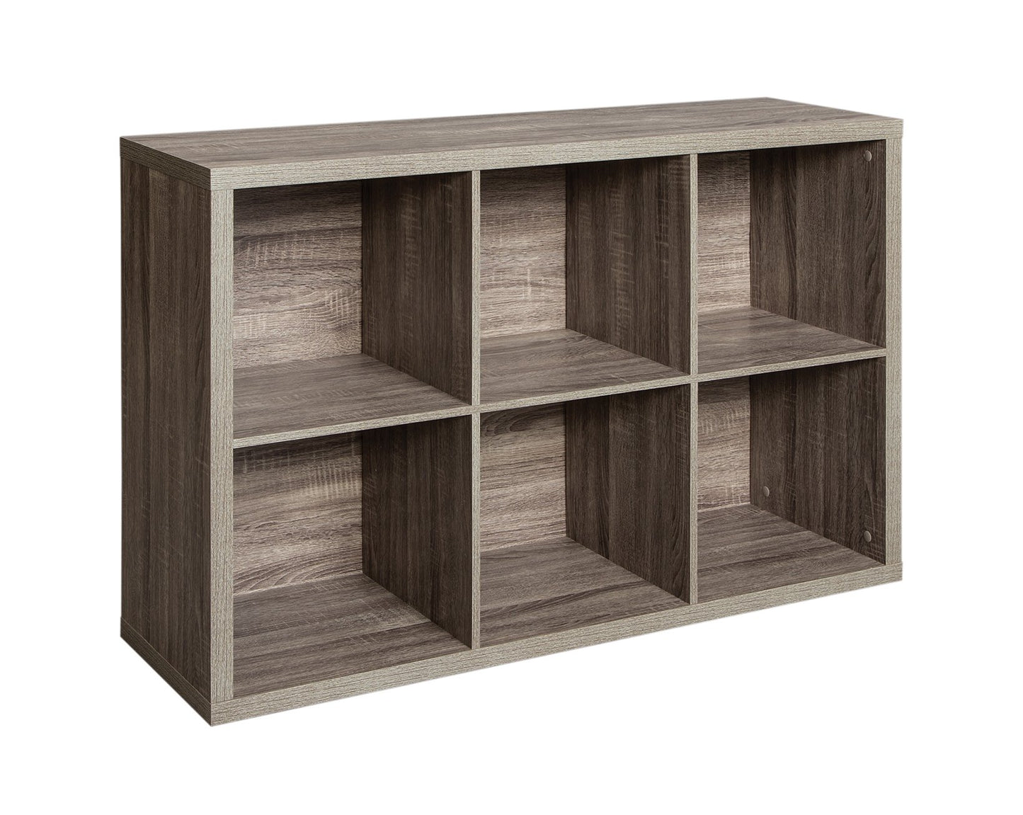 ClosetMaid 6 Cube Storage Shelf Organizer Bookshelf with Back Panel, Easy Assembly, Wood, Weathered