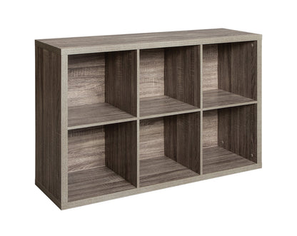 ClosetMaid 6 Cube Storage Shelf Organizer Bookshelf with Back Panel, Easy Assembly, Wood, Weathered