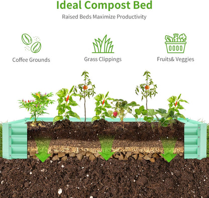 Land Guard 8×4×1ft Galvanized Metal Raised Garden Bed, Metal Planter Kit Box Outdoor for Deep-Rooted Vegetables, Flowers, Green and Herbs (Lime Green)…