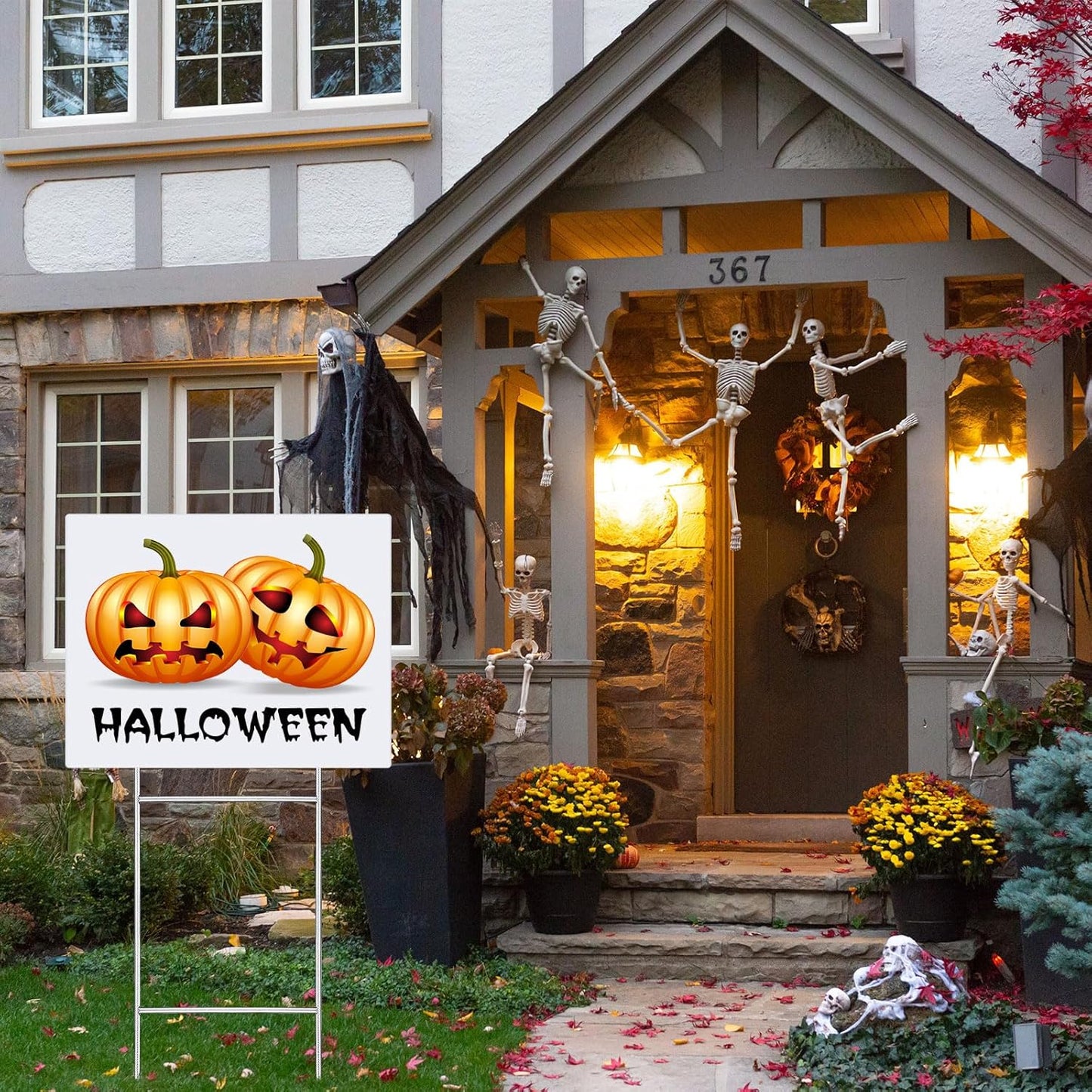 200 Pcs H Stakes for Yard Signs 30'' x 10'' Metal Heavy Duty H Frame Wire Stakes Weatherproof Metal Holder for 4mm 5mm Corrugated Signs Advertising Board Guidepost Yard Halloween Decor