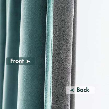 MIULEE Teal Velvet Curtains Thermal Insulated Blackout Curtain Drapes for Bedroom Living Room Darkening 108 Inches Long Curtains Panels Rod Pocket Set of 2