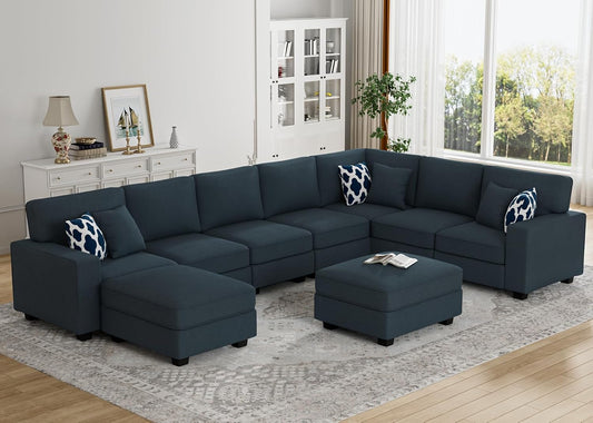 L Lengend Vansen Modular Sectional Sofa U Shaped Couch with Ottoman Modern Reversible Corner